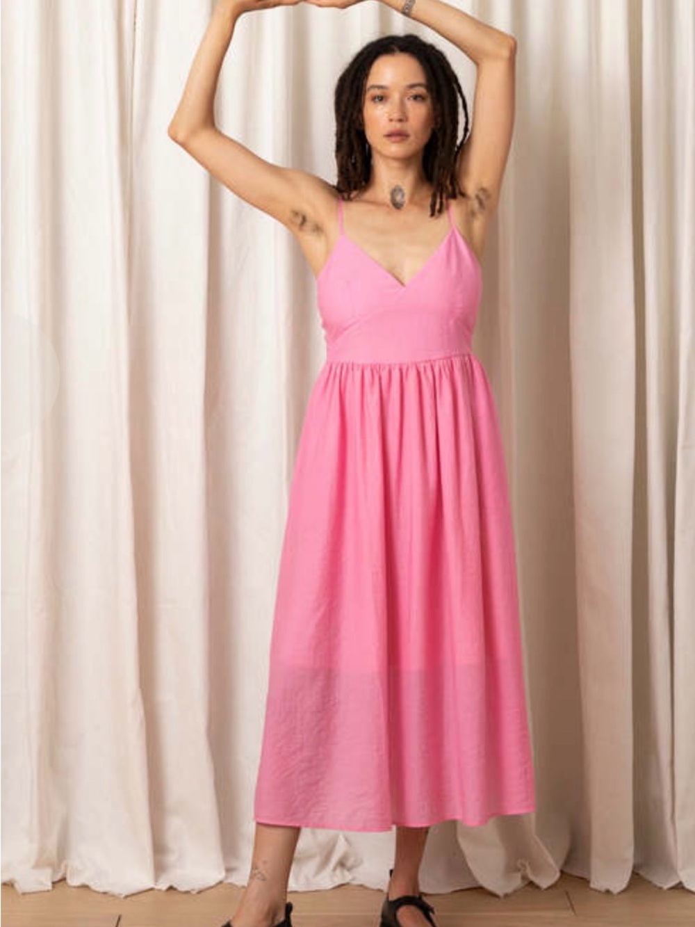 Ali Golden Tie Back Mini Dress - Bubblegum